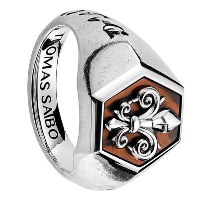925 Silver Lily Tiger's Eye Rebel Icons Signet Ring -TR2516-950-7 - Thomas Sabo