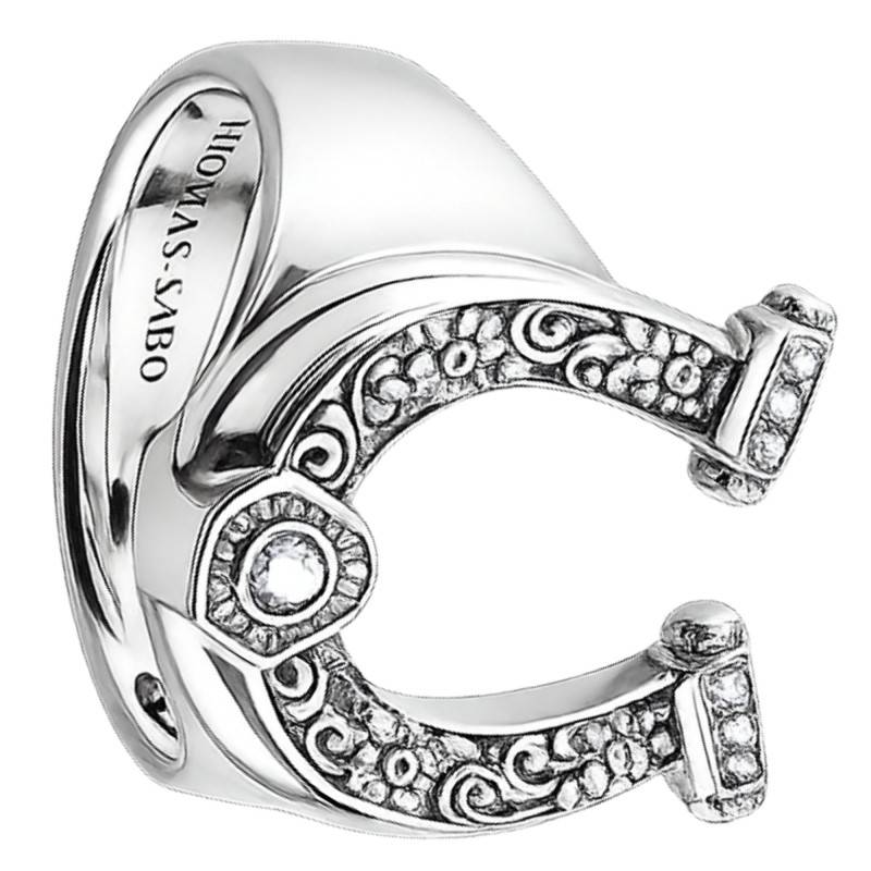 Elyndra Horseshoe 925 Silver & Zirconia Oxides Ring - TR2509-643-14 - Thomas Sabo