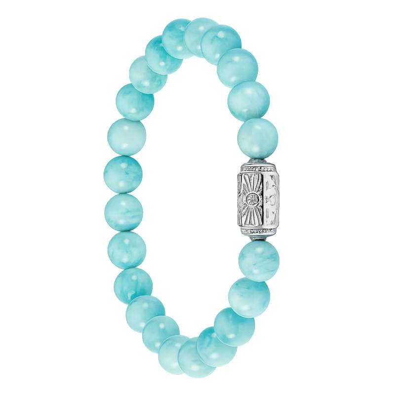 Bracelet Perles Amazonite en Argent 925 & Oxydes de Zirconium, Longueur 17 ou 19 cm - A2212-643-17 - Thomas Sabo