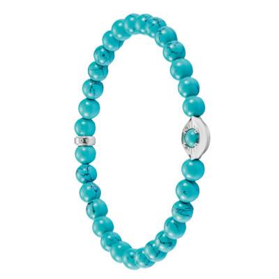 Bracelet Perles Elyndra en Argent 925 & Pierres Bleues, Longueur 17 ou 19 cm - A2210-404-17 - Thomas Sabo