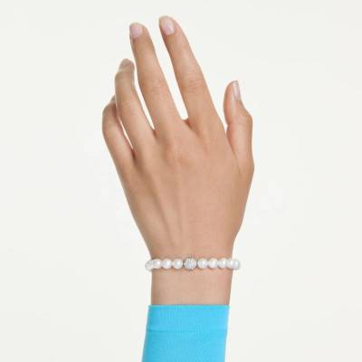 Matrix Crystal Pearl Bracelet, Length 16.5 to 20 cm - 5747747 - Swarovski