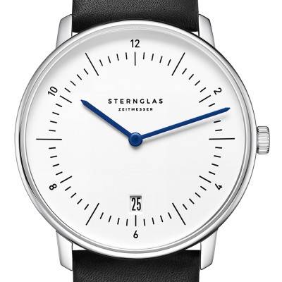 Naos White Silver Premium Black Watch S01-NA44-PR07 - Sternglas