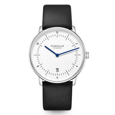 Naos White Silver Premium Black Watch S01-NA44-PR07 - Sternglas