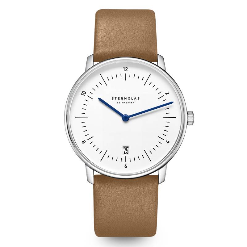 Sternglas Naos White Silver Premium Brown Watch S01-NA44-PR01 - Sternglas
