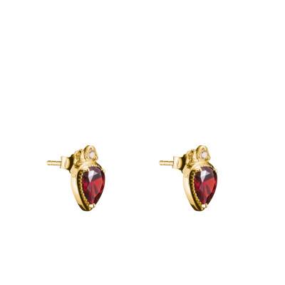 Boucles d'Oreilles Puces Elyndra Plaqué Or Jaune 750 & Oxydes - H2333-414-10 - Thomas Sabo