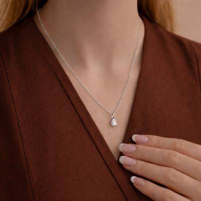 Pendentif en Platine & Diamant de Synthèse Taillé Emeraude de 0,30 ct à 1 ct - Ocarat