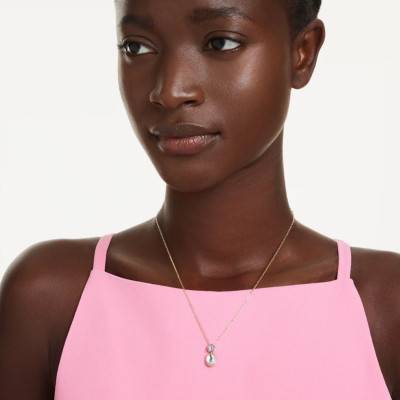 Rose Chroma Pendant Necklace, Length 38 to 45 cm - 5741586 - Swarovski