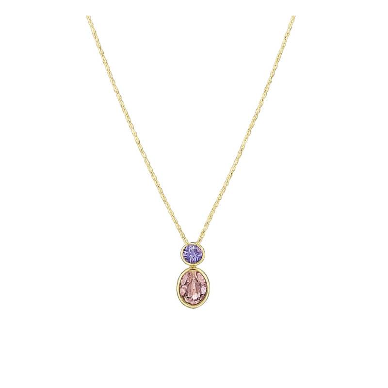 Rose Chroma Pendant Necklace, Length 38 to 45 cm - 5741586 - Swarovski