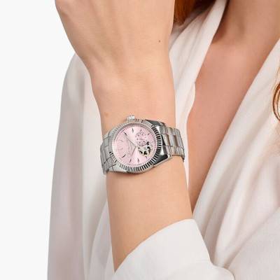 Montre automatique argentée de 36 mm avec cadran rose rebelle WA0418-201-204 - Thomas Sabo
