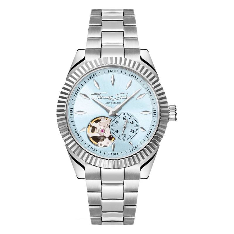 36mm Silver Automatic Watch with Glacier Blue Dial WA0417-201-209 - Thomas Sabo