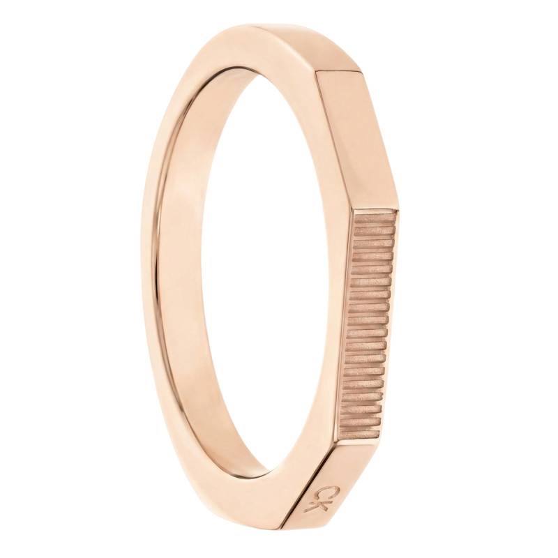 Bague Sculptural Faceted en Acier Rose, Taille 52 - 35000189B - Calvin Klein