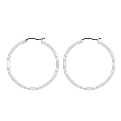 925 Silver Hoop Earrings, 40 mm Diameter - Artemis