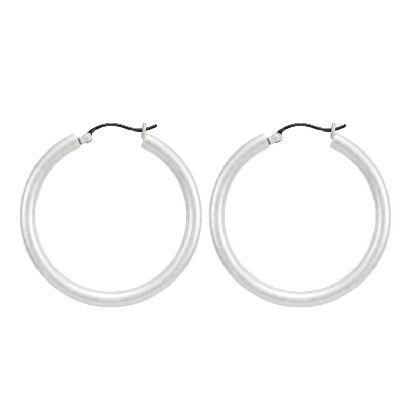 925 Silver Hoop Earrings, Diameter 50 mm - Artemis