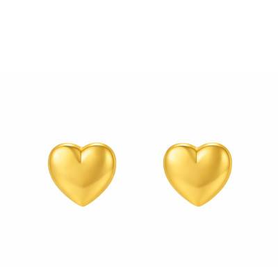 Yellow Gold Heart Stud Earrings - Bambins