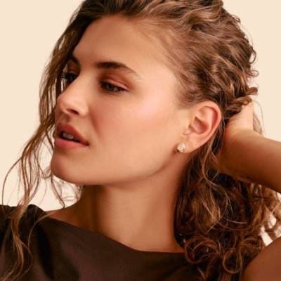 Bold Yellow Gold-Plated 750/1000 Stud Earrings & Cubic Zirconia - H2342-414-14 - Thomas Sabo