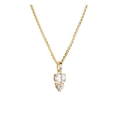 Collier Chaîne Bold Plaqué Or Jaune 750 & Oxydes de Zirconium, Longueur 40 cm Ajustable - KE2363-414-14-L45V - Thomas Sabo