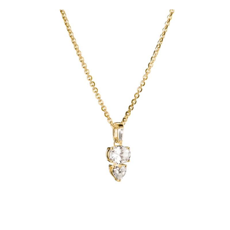 Collier Chaîne Bold Plaqué Or Jaune 750 & Oxydes de Zirconium, Longueur 40 cm Ajustable - KE2363-414-14-L45V - Thomas Sabo