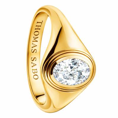 Bold Yellow 750/1000 Gold-Plated Ring & Zirconia - TR2523-414-14 - Thomas Sabo