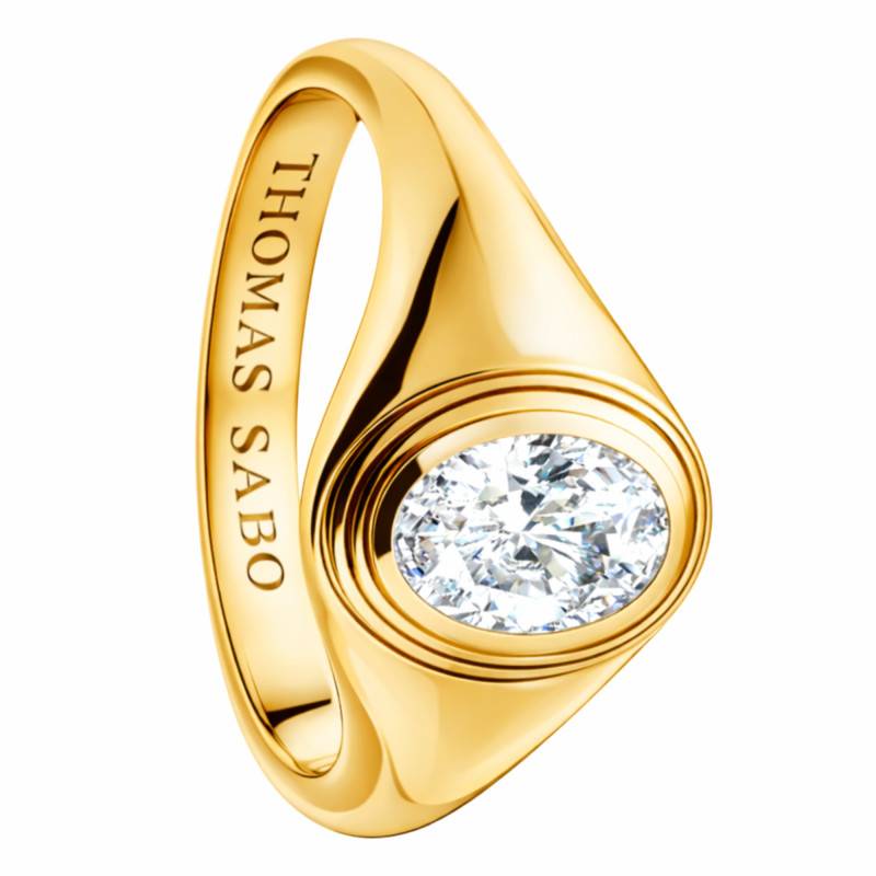 Bold Yellow 750/1000 Gold-Plated Ring & Zirconia - TR2523-414-14 - Thomas Sabo