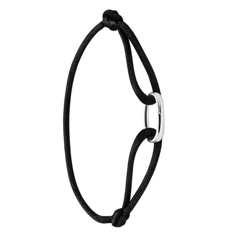 925 Sterling Silver Adjustable Black Textile Connect Bracelet - C1210-001-11-L24V - Thomas Sabo