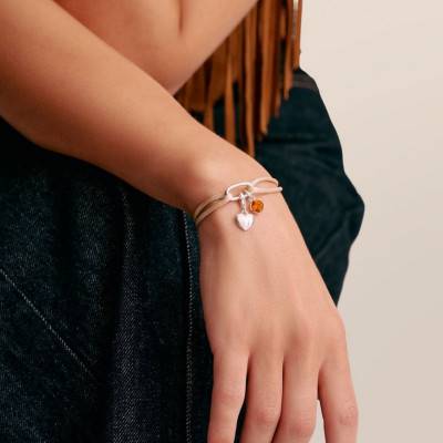 Bracelet Textile Beige Connect Ajustable en Argent 925 - C1210-001-19-L24V - Thomas Sabo