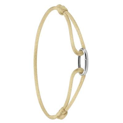 Bracelet Textile Beige Connect Ajustable en Argent 925 - C1210-001-19-L24V - Thomas Sabo