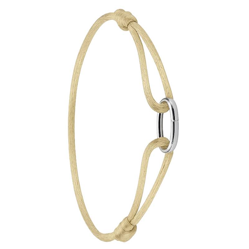 Beige Textile Connect Adjustable 925 Silver Bracelet - C1210-001-19-L24V - Thomas Sabo