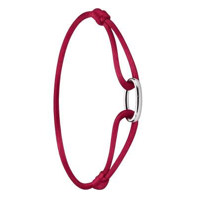 Bracelet Textile Rouge Connect Ajustable en Argent 925 - C1210-001-50-L24V - Thomas Sabo
