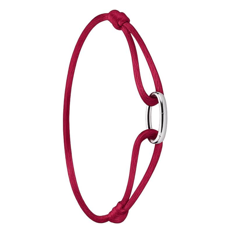 Bracelet Textile Rouge Connect Ajustable en Argent 925 - C1210-001-50-L24V - Thomas Sabo