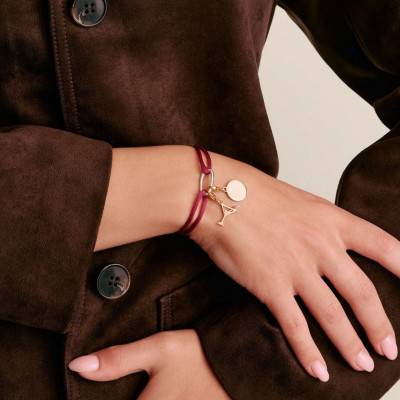Red Textile Connect Adjustable 925 Silver Bracelet - C1210-001-50-L24V - Thomas Sabo