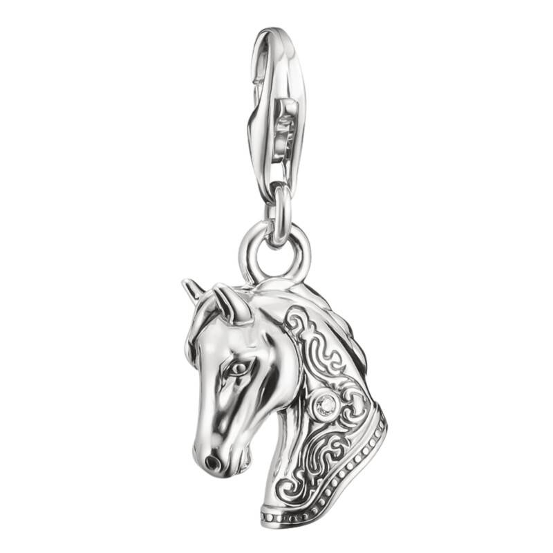 925 Silver & Cubic Zirconia Horse Head Charm Pendant - 2233-643-14 - Thomas Sabo