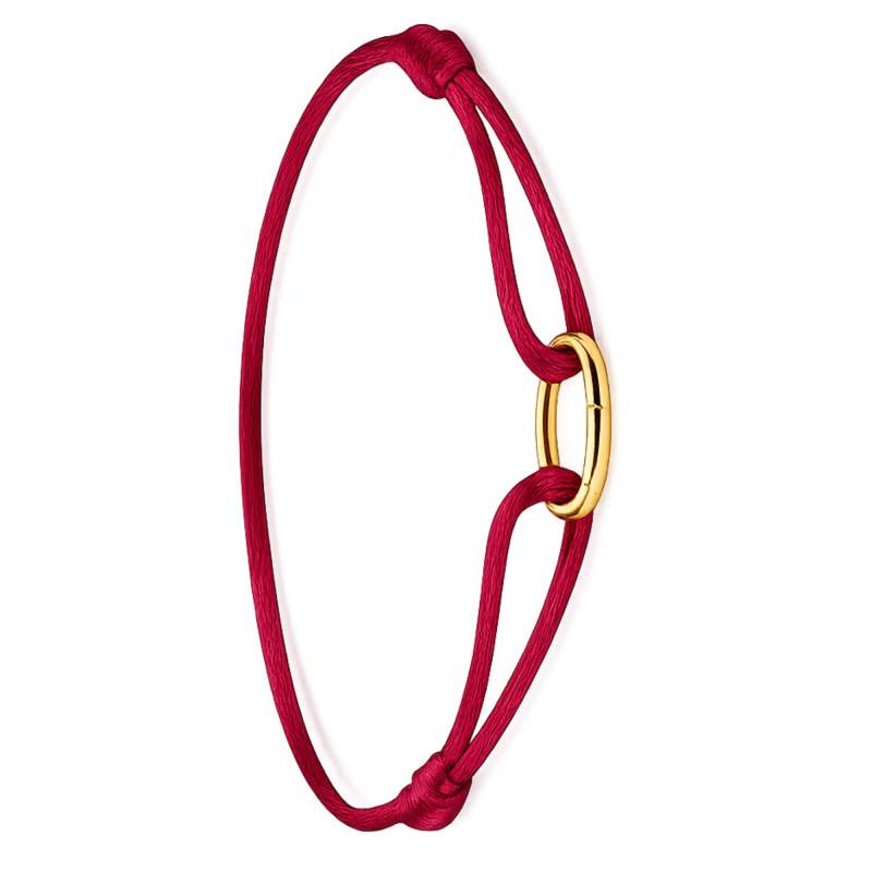 Red Textile Connect Bracelet in 925 Silver & 750 Gold-Plated - C1210-413-50-L24V - Thomas Sabo