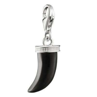 Pendentif Charm Dent en Argent 925 & Obsidienne Noire - 2235-023-11 - Thomas Sabo