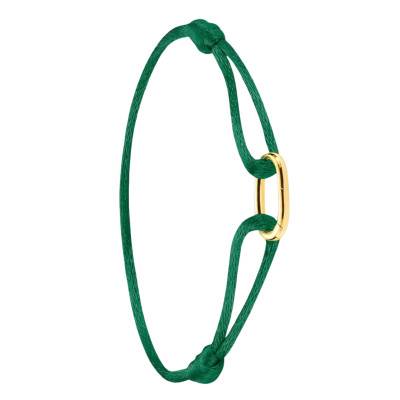 Green Textile Connect Bracelet 925 Silver & 750/1000 Gold-Plated - C1210-413-34-L24V - Thomas Sabo