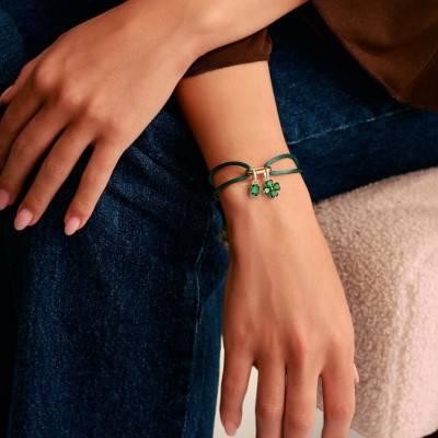 Pendentif Charm trèfle en Argent 925 & Pierres Vertes - CC1326-699-6 - Thomas Sabo