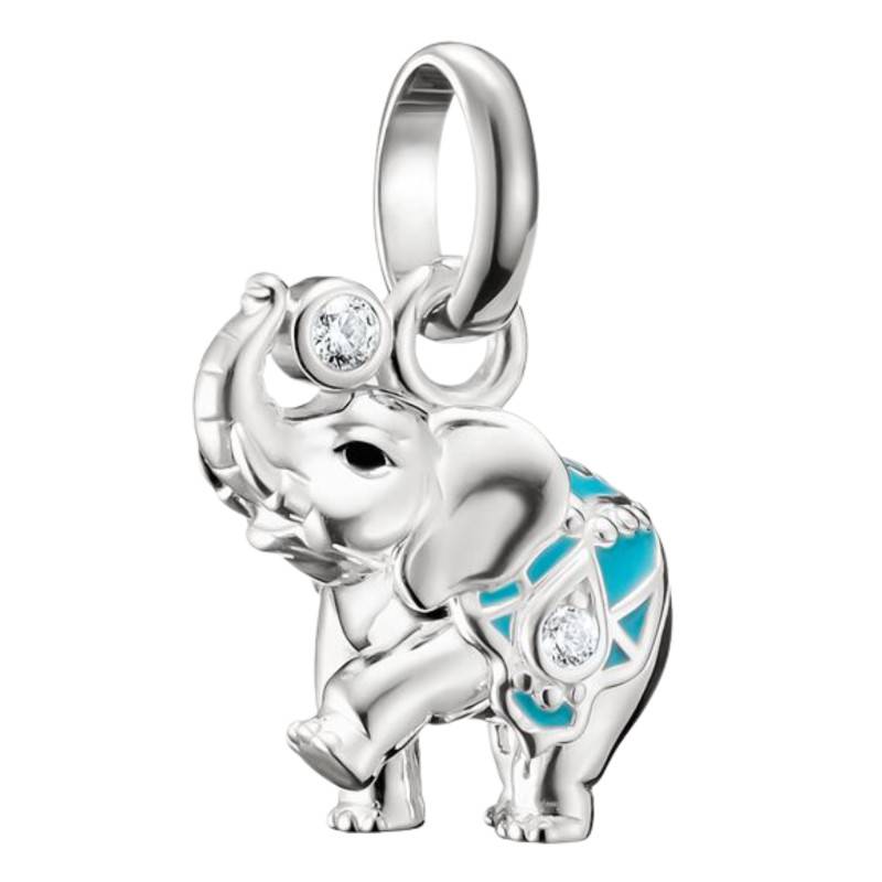 Elephant Charm Pendant 925 Silver, Enamel & Cubic Zirconia - CC1327-041-17 - Thomas Sabo