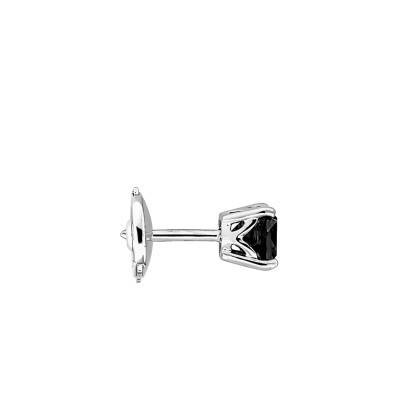 1 Yellow 750/1000 Gold Square Black Diamond Stud Earring - Emanessence
