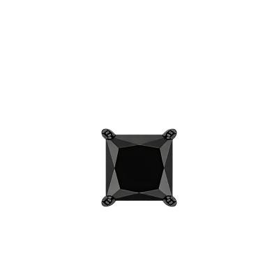 1 Black Square 750 Yellow Gold & Black Diamond Stud Earring - Emanessence
