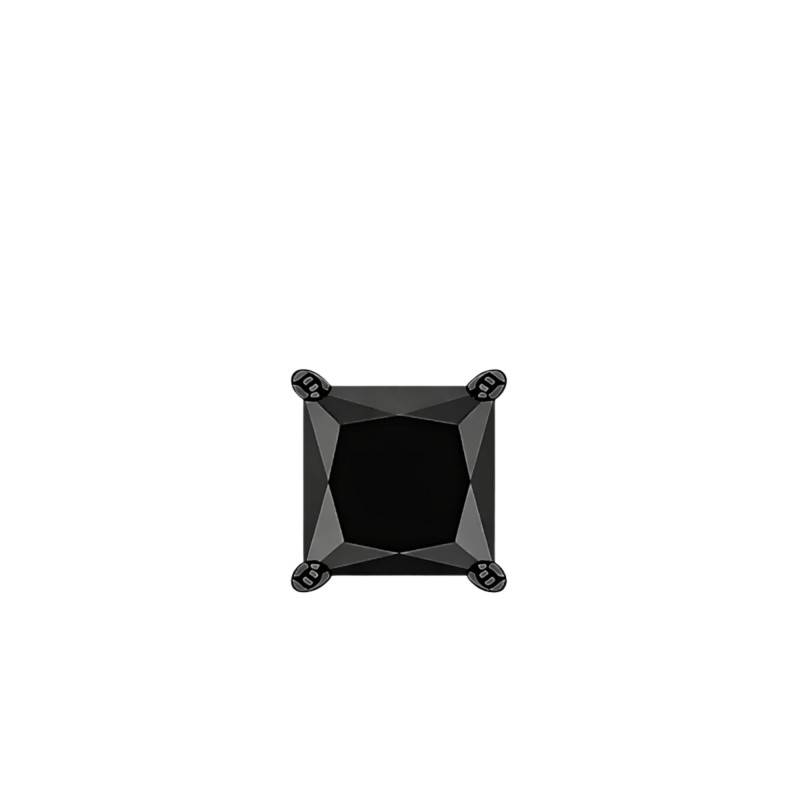 1 Black Square 750 Yellow Gold & Black Diamond Stud Earring - Emanessence