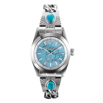 Elyndra Silver-Tone Watch with Turquoise Dial 36 mm - WA0450-201-215 - Thomas Sabo