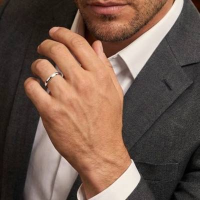 Alliance Demi-Jonc en Palladium, Largeur 2,50 mm - Fair'Belle