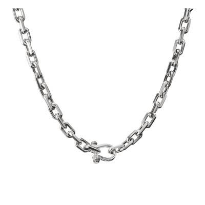 Chaîne Fer à Cheval Maille Forçat Diamantée en Argent 925, Longueur 55 cm - KE2368-637-21 - Thomas Sabo
