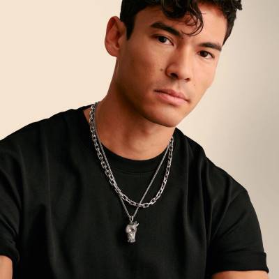 Chaîne Fer à Cheval Maille Forçat Diamantée en Argent 925, Longueur 55 cm - KE2368-637-21 - Thomas Sabo