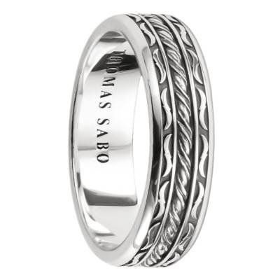 Bague Anneau Barre Torsadée en Argent 925 - Largeur 6 mm - TR2529-637-21 - Thomas Sabo