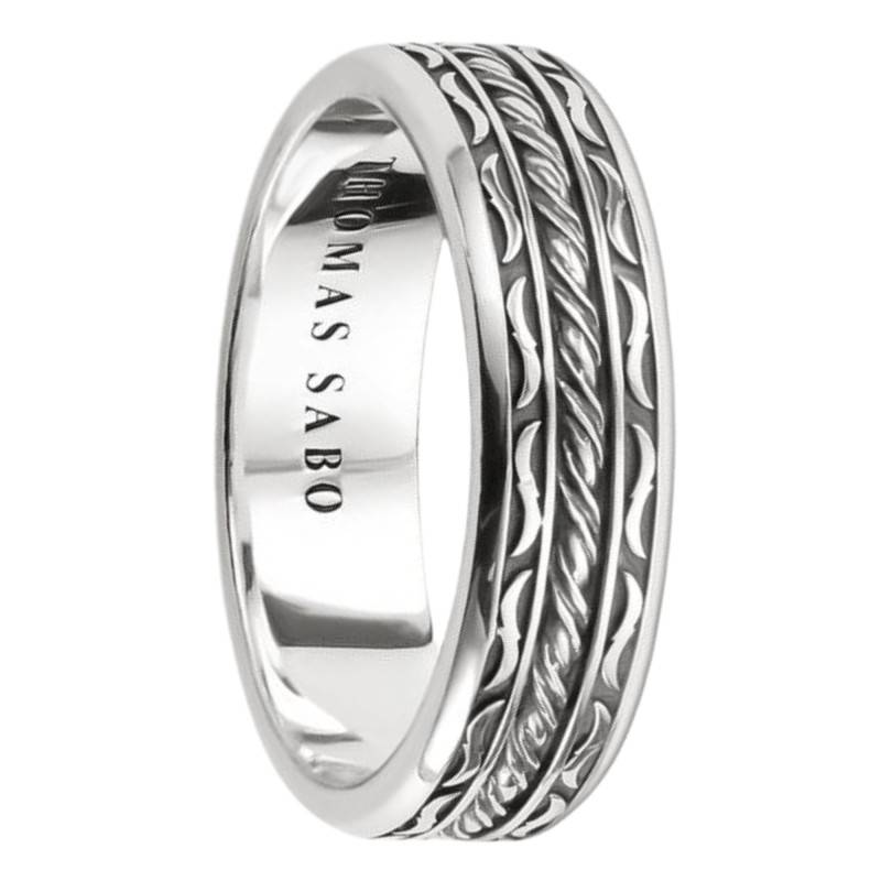Bague Anneau Barre Torsadée en Argent 925 - Largeur 6 mm - TR2529-637-21 - Thomas Sabo