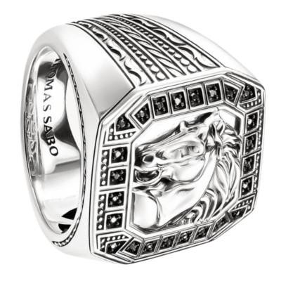 Chevalière Tête de Cheval en Argent 925 & Oxydes de Zirconium - TR2533-643-11 - Thomas Sabo