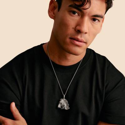 Pendentif Tête de Cheval en Argent 925, Onyx & Oxydes de Zirconium - PE997-641-11 - Thomas Sabo