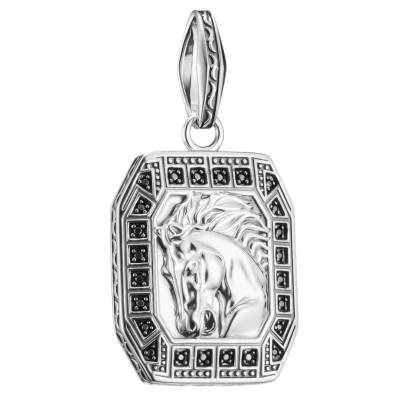 Octagonal Horse Head 925 Silver & Cubic Zirconia Pendant - PE996-643-11 - Thomas Sabo