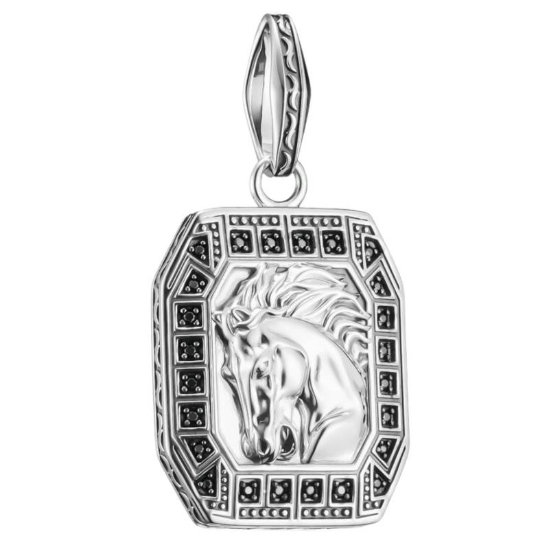 Octagonal Horse Head 925 Silver & Cubic Zirconia Pendant - PE996-643-11 - Thomas Sabo