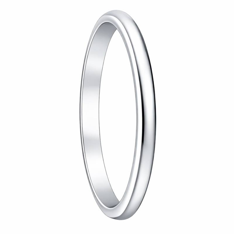 Palladium Standard Half-Round Wedding Ring, 2 mm Width - Fair'Belle